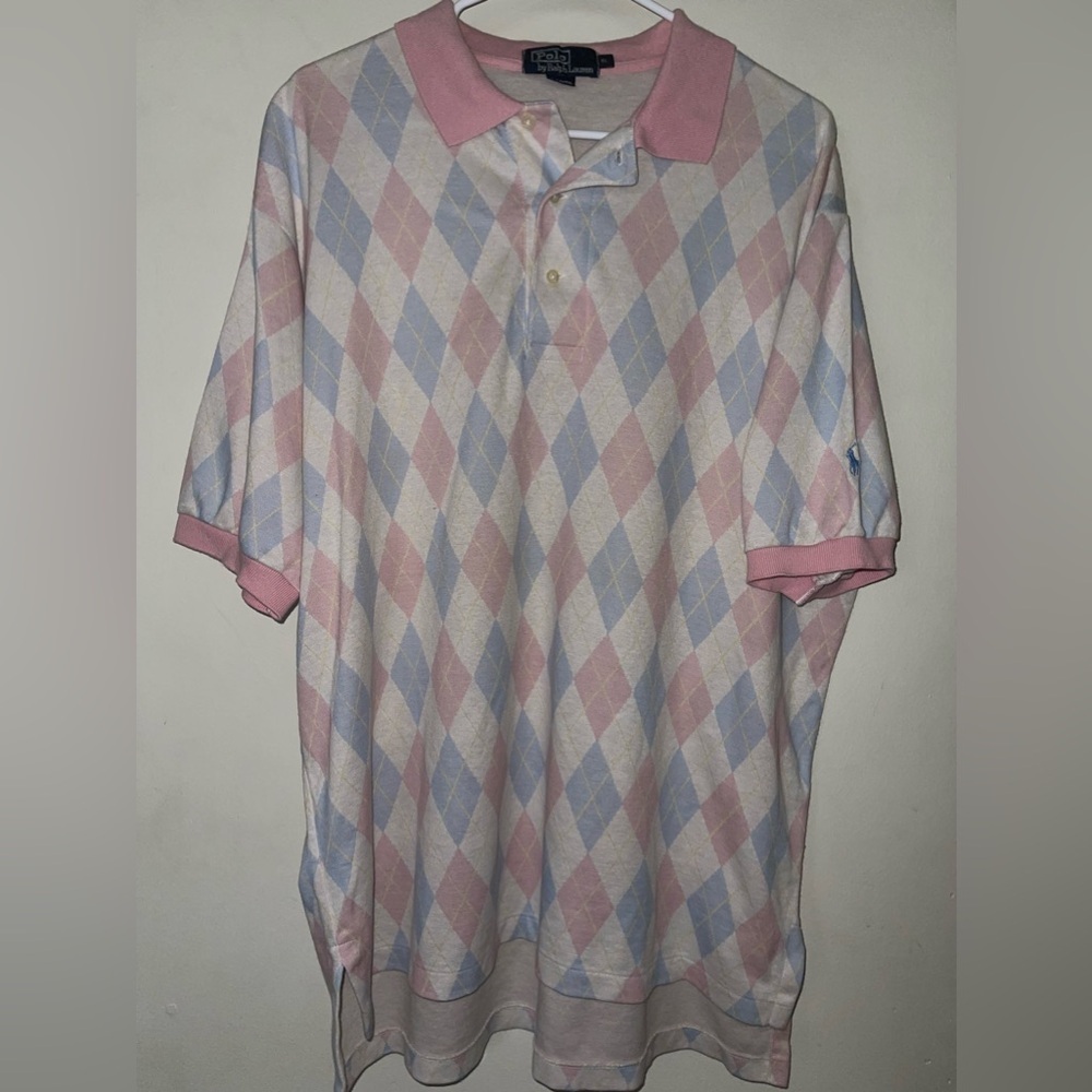 NWOT Vinatage  Polo Ralph Lauren Argyle made in USA Polo Shirt